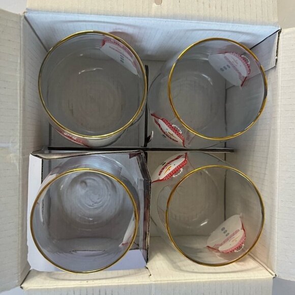 Set of 4 Christmas Glass Tumblers - Snowman Design, Gold Rim - Picture 8 of 12